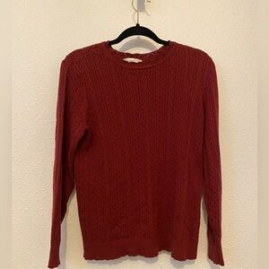 Women's Christopher & Banks Long Sleeve Burgundy Sweater Medium 55% cotton